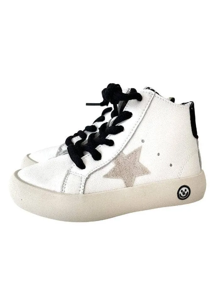 Black Happy High-Top Sneaker