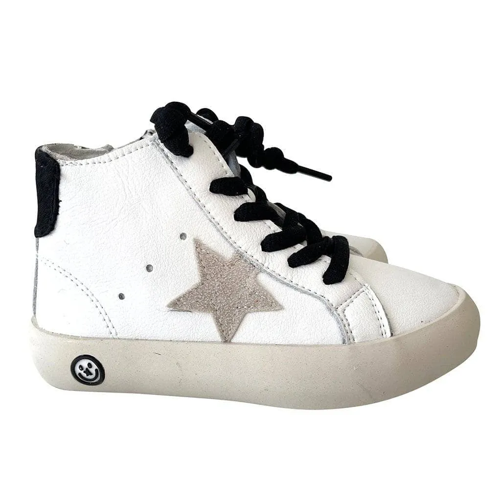 Black Happy High-Top Sneaker