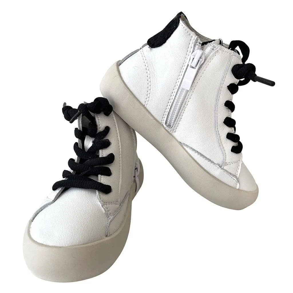 Black Happy High-Top Sneaker