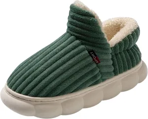 Cathalem House Slippers for Women Platform Mini Boots Ankle Boots Anti-Slip Slippers Suede Fleece-Lined Indoor and Outdoor