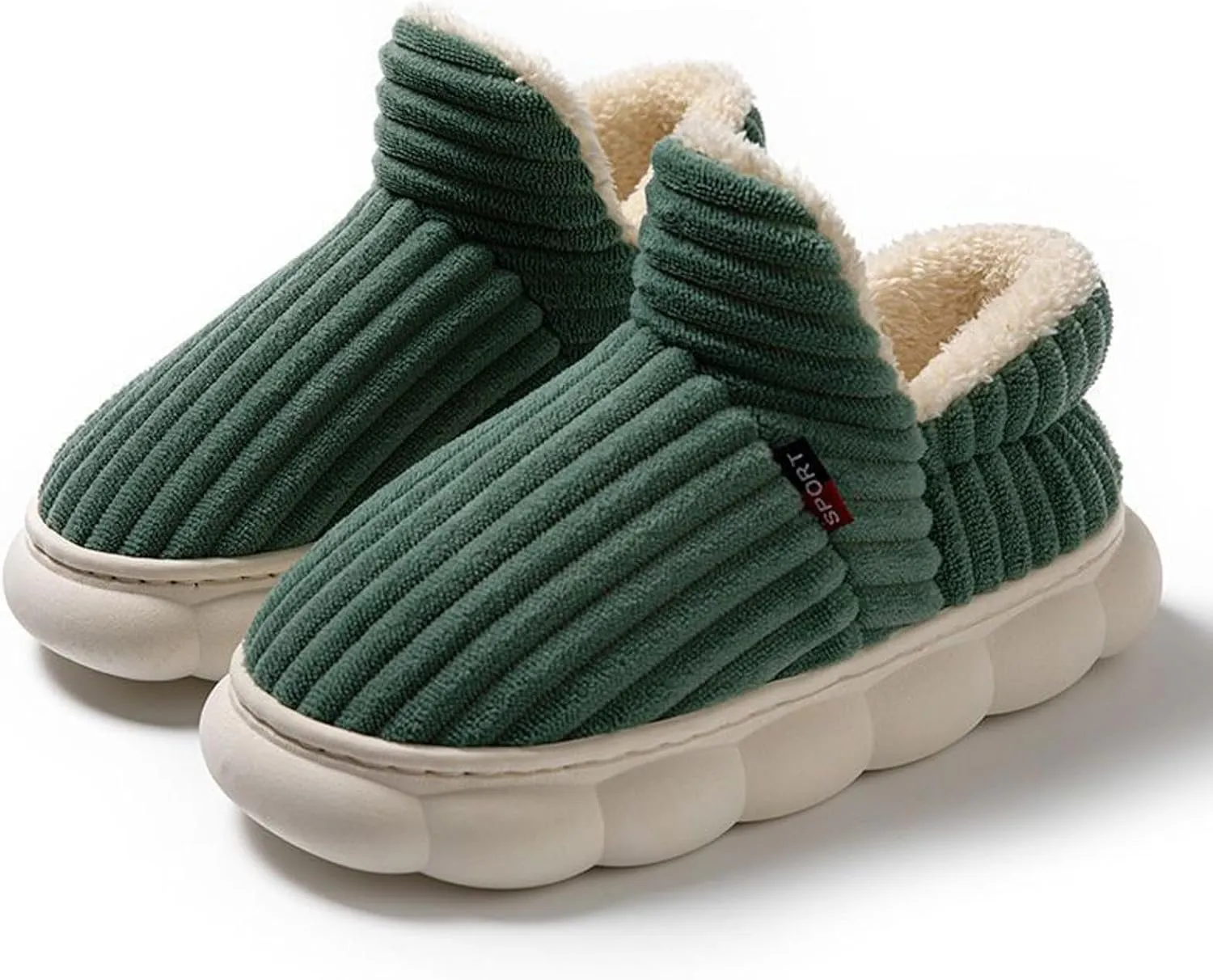 Cathalem House Slippers for Women Platform Mini Boots Ankle Boots Anti-Slip Slippers Suede Fleece-Lined Indoor and Outdoor