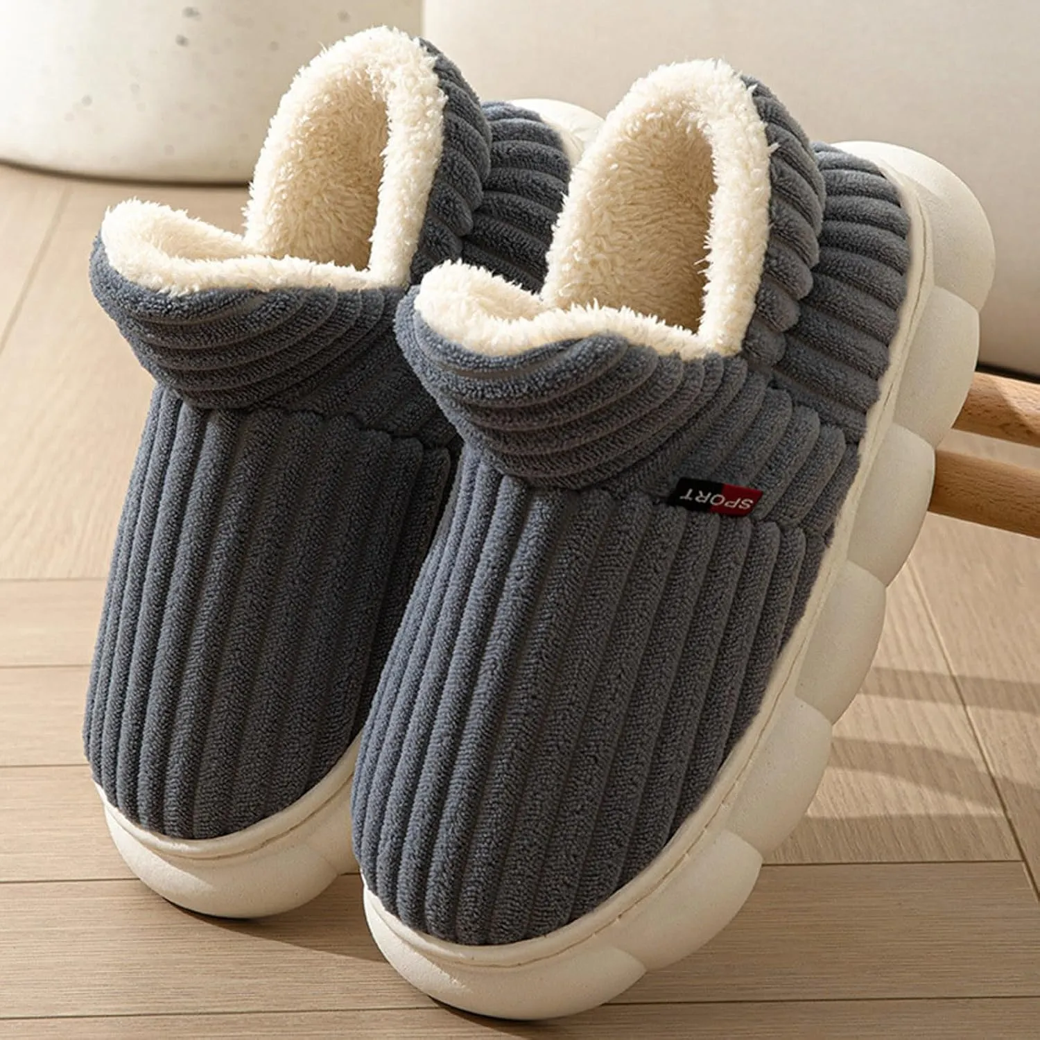 Cathalem House Slippers for Women Platform Mini Boots Ankle Boots Anti-Slip Slippers Suede Fleece-Lined Indoor and Outdoor