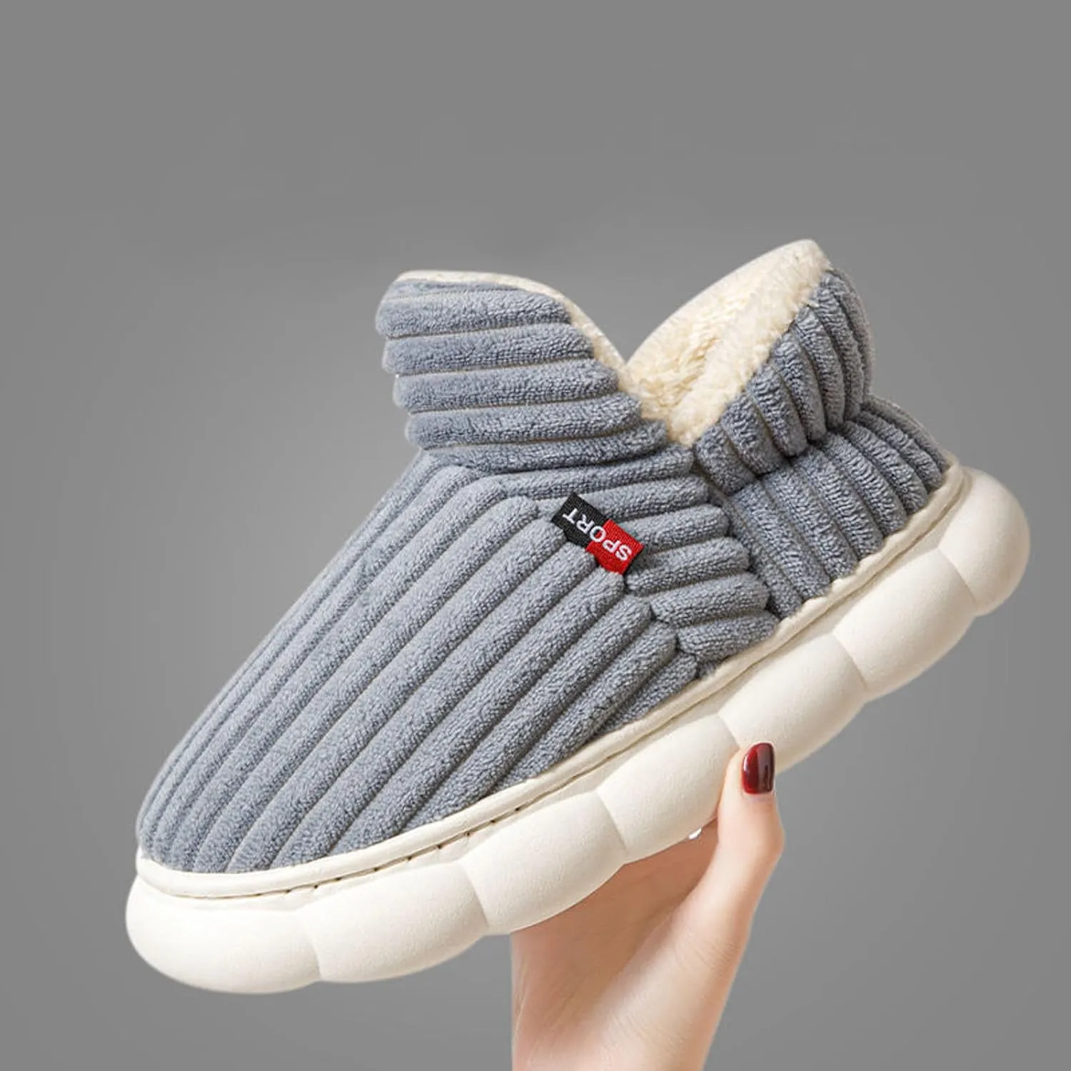 Cathalem House Slippers for Women Platform Mini Boots Ankle Boots Anti-Slip Slippers Suede Fleece-Lined Indoor and Outdoor