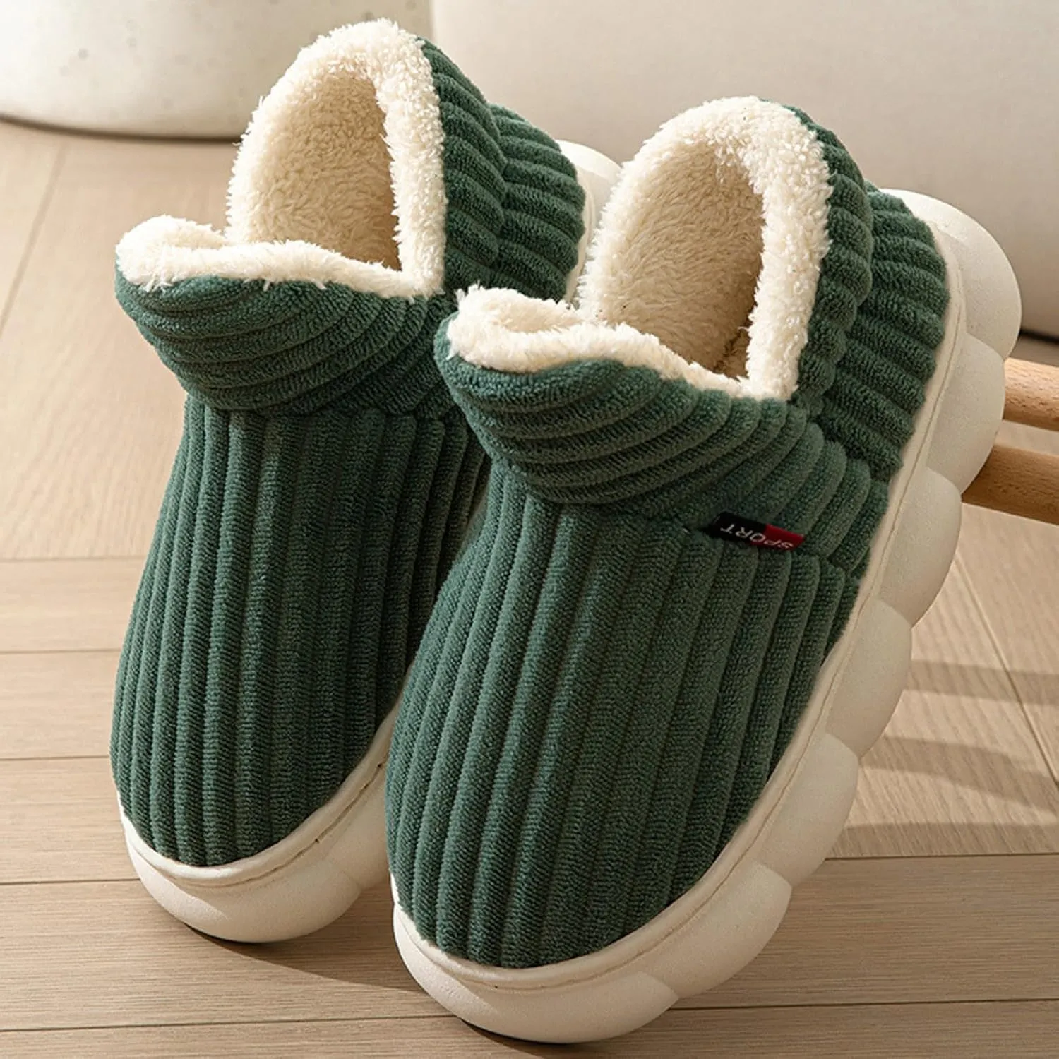 Cathalem House Slippers for Women Platform Mini Boots Ankle Boots Anti-Slip Slippers Suede Fleece-Lined Indoor and Outdoor