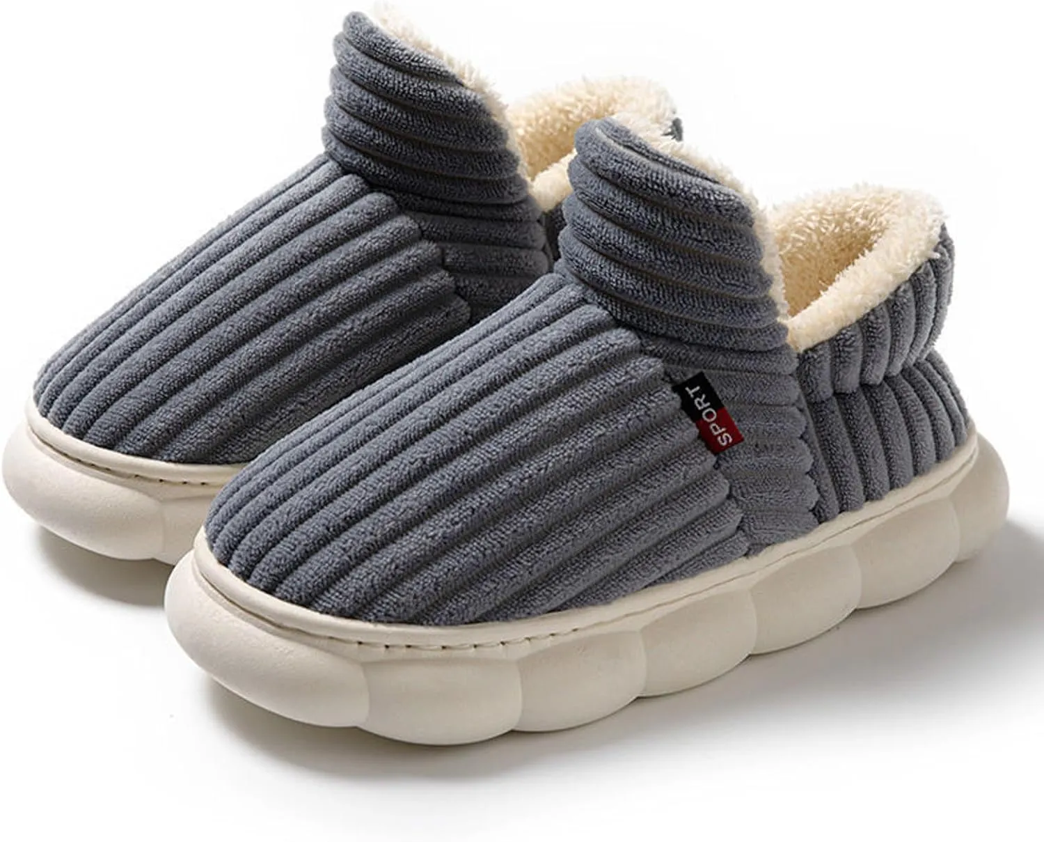 Cathalem House Slippers for Women Platform Mini Boots Ankle Boots Anti-Slip Slippers Suede Fleece-Lined Indoor and Outdoor