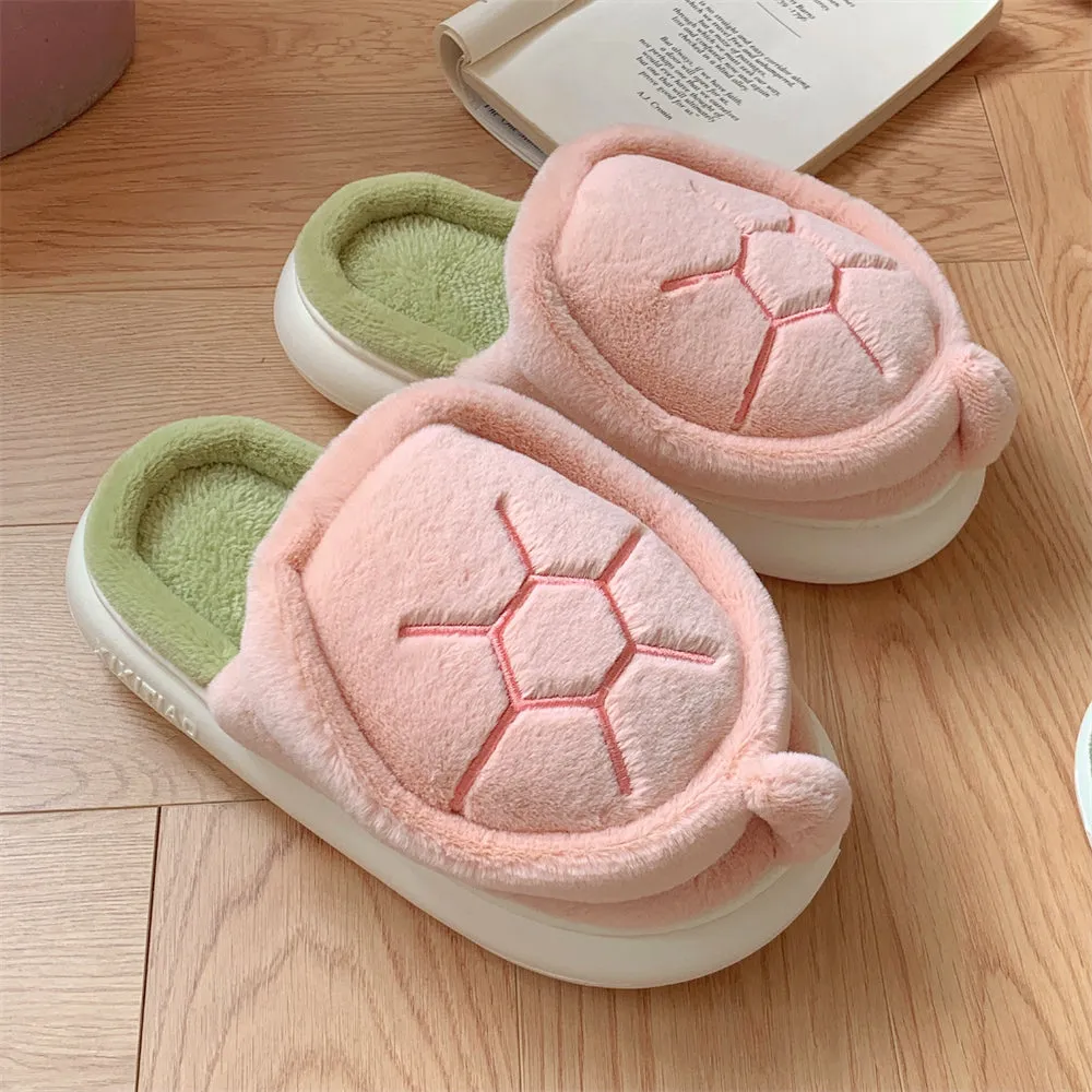 Cute Fleece Turtle Slippers
