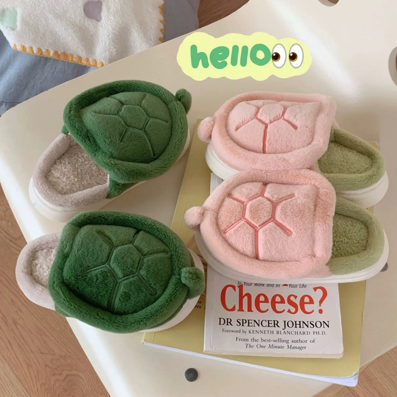 Cute Fleece Turtle Slippers