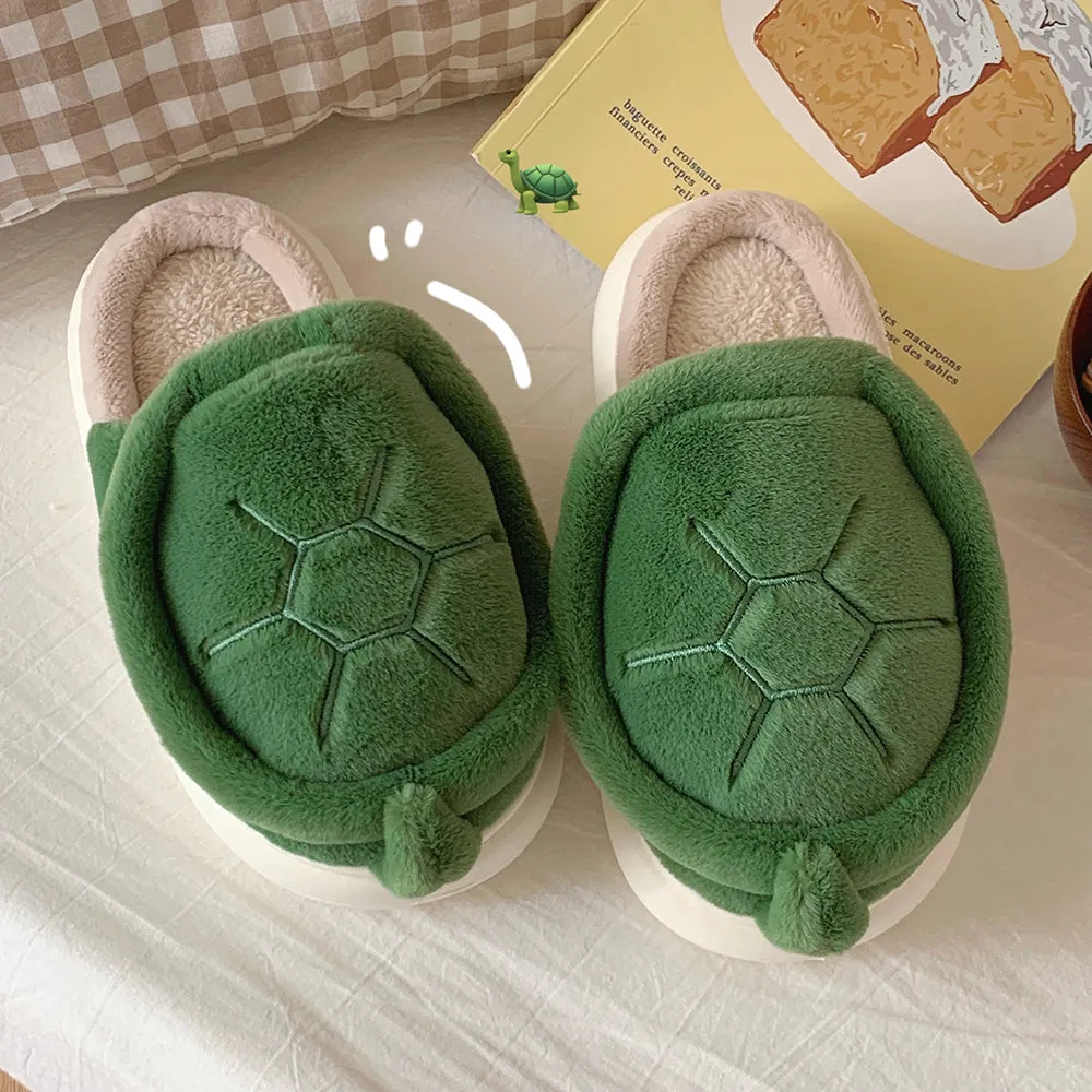 Cute Fleece Turtle Slippers