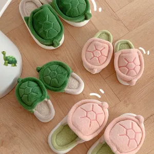 Cute Fleece Turtle Slippers