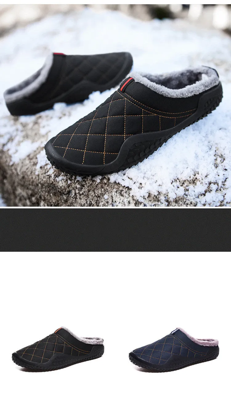 Diamond Stitched Thick-Sole Men's Slippers