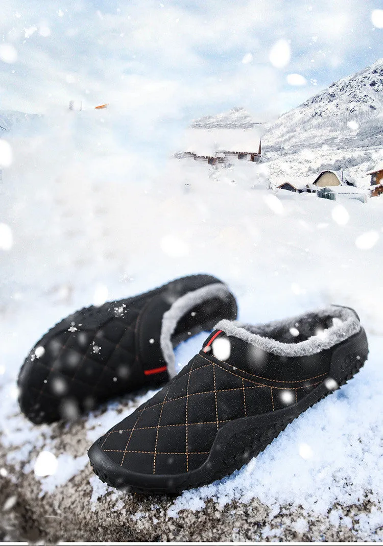Diamond Stitched Thick-Sole Men's Slippers