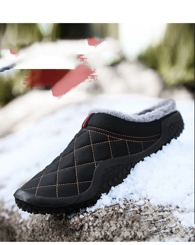 Diamond Stitched Thick-Sole Men's Slippers