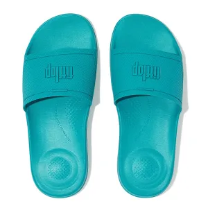 FITFLOPS IQUSHION SLIDES TAHITI BLUE