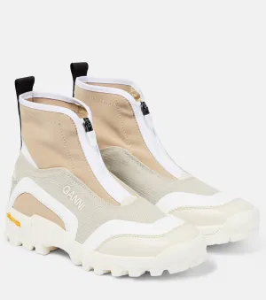 Ganni high top sneakers, beige
