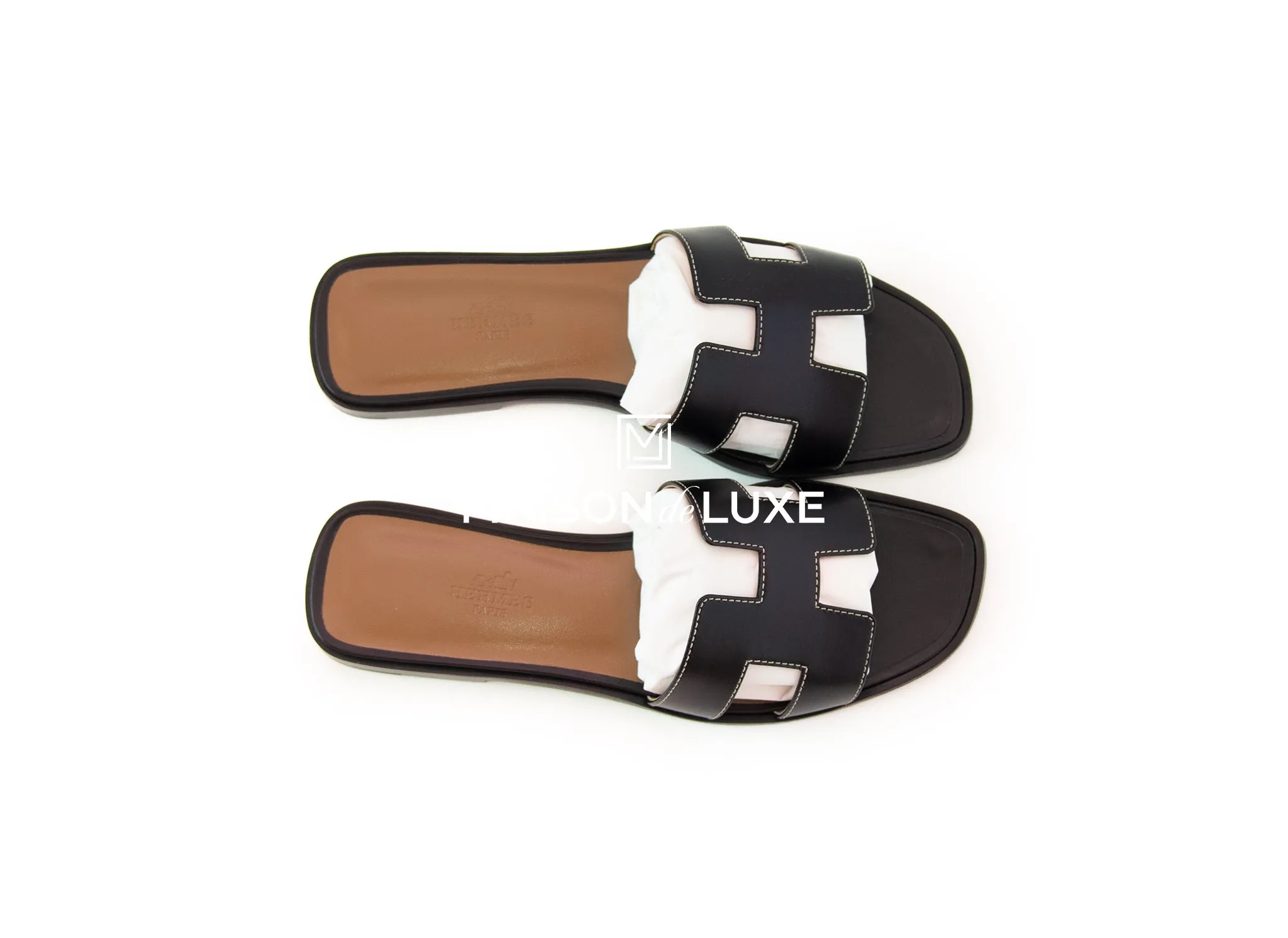 Hermes Women's Black Oran Sandal 37