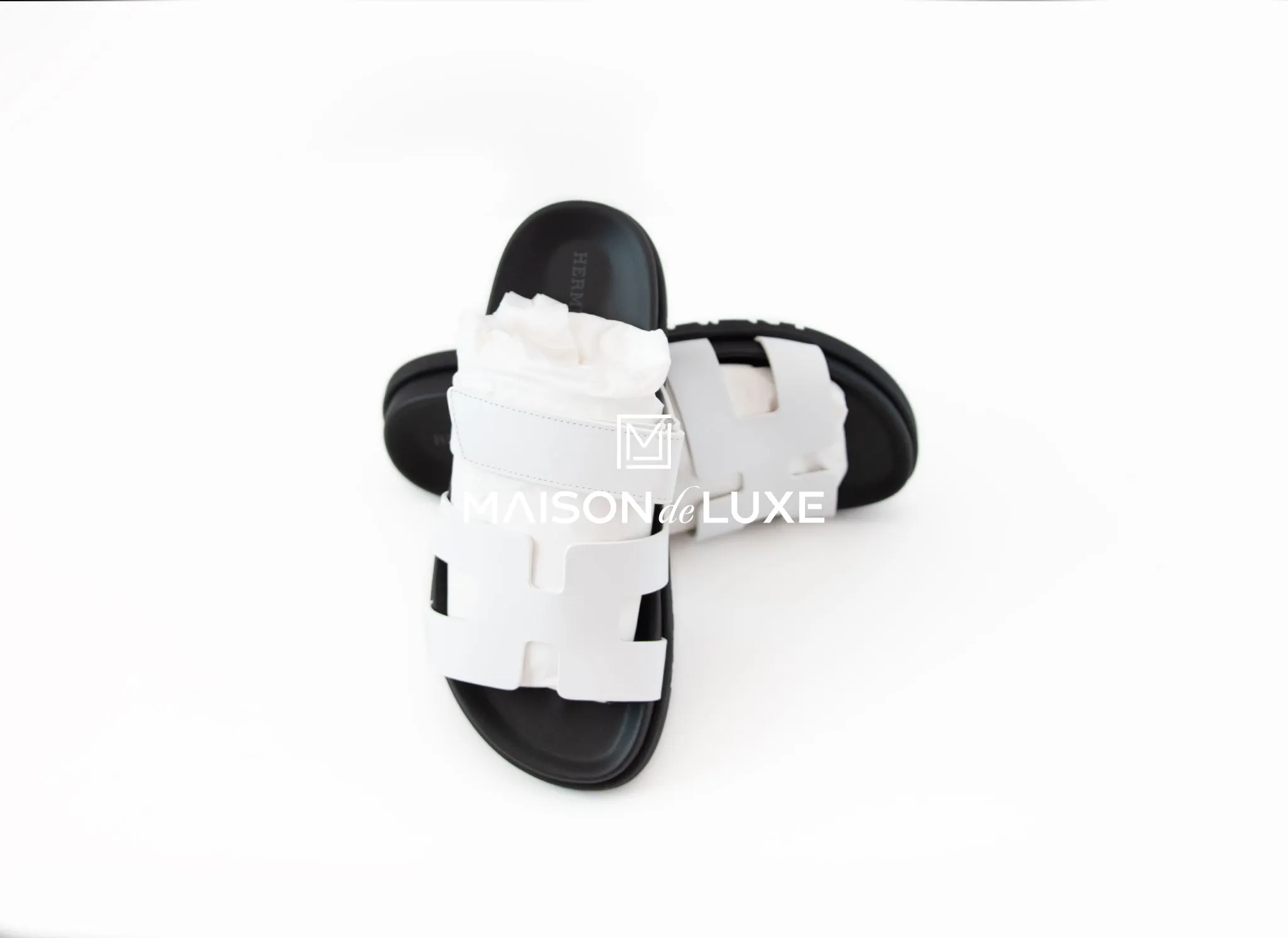 Hermes Women's White Chypre Sandal 37.5