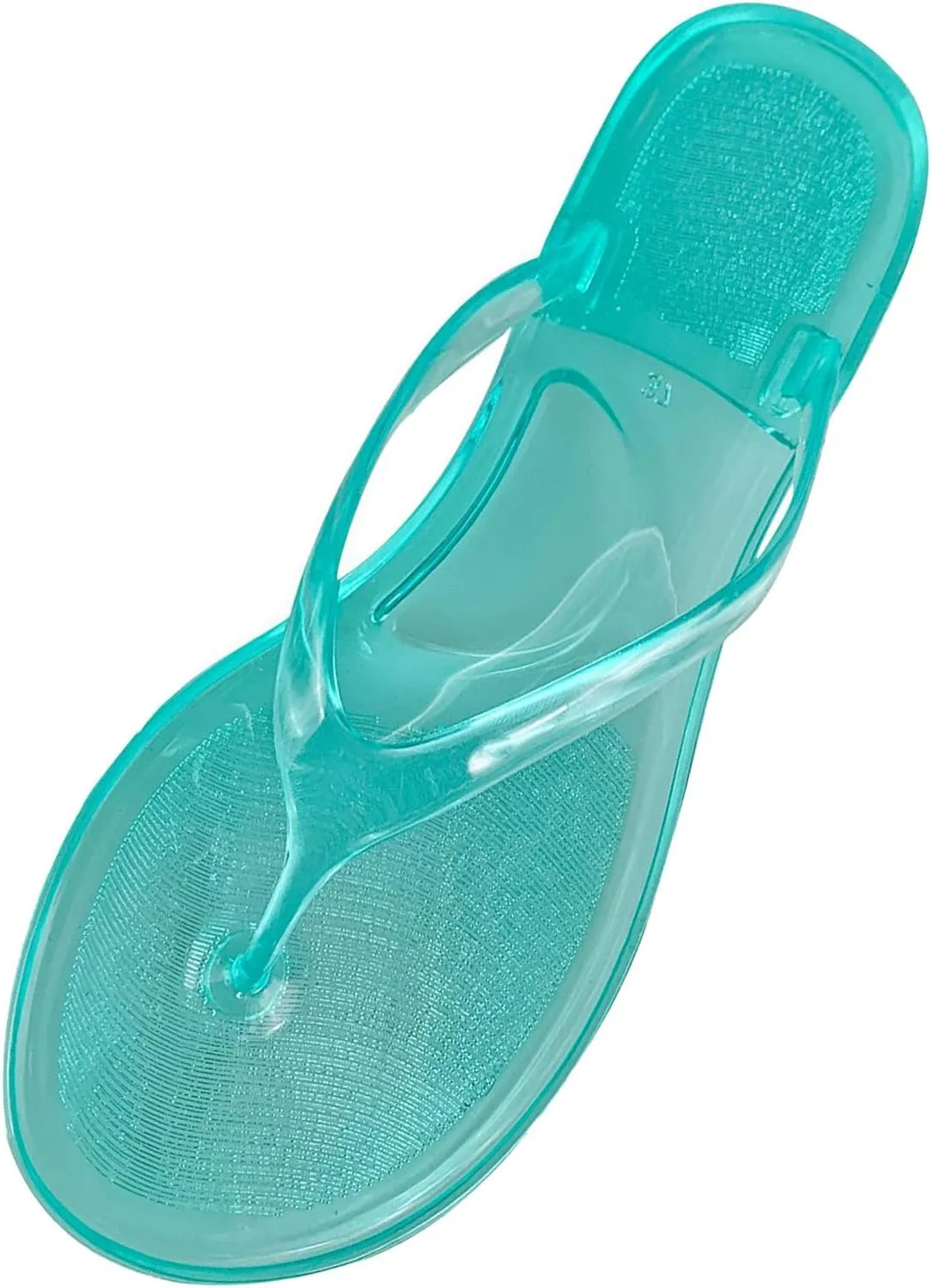Ladies Summer Transparent Jelly Crystal Flat Bottom Toe Flip Flops Beach Sandal House Slippers for Women Heel