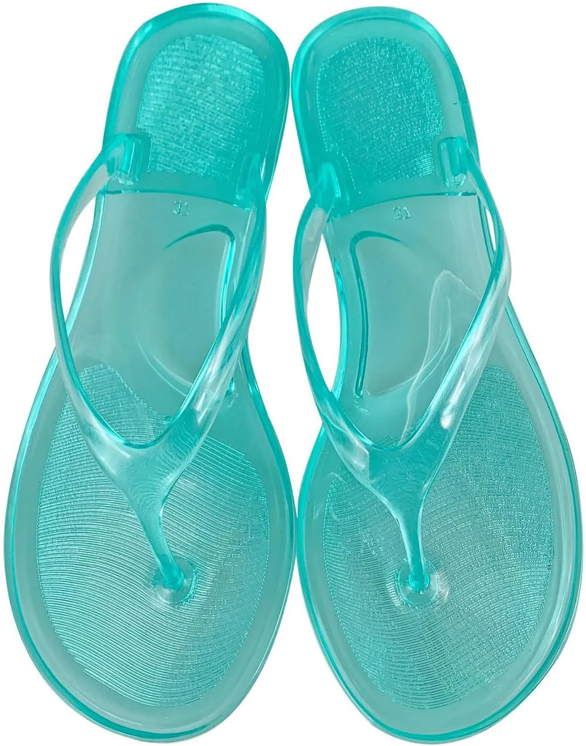 Ladies Summer Transparent Jelly Crystal Flat Bottom Toe Flip Flops Beach Sandal House Slippers for Women Heel