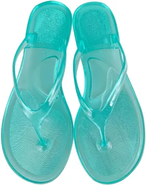 Ladies Summer Transparent Jelly Crystal Flat Bottom Toe Flip Flops Beach Sandal House Slippers for Women Heel