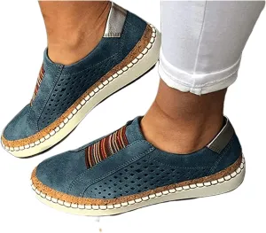 Lausiuoe Sneakers For Women Wide Width Comfortable Slip on Canvas Shoes Low Top Fashion Casual Walking Flat Loafers
