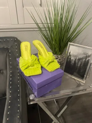 Lime Square Toe Sandal