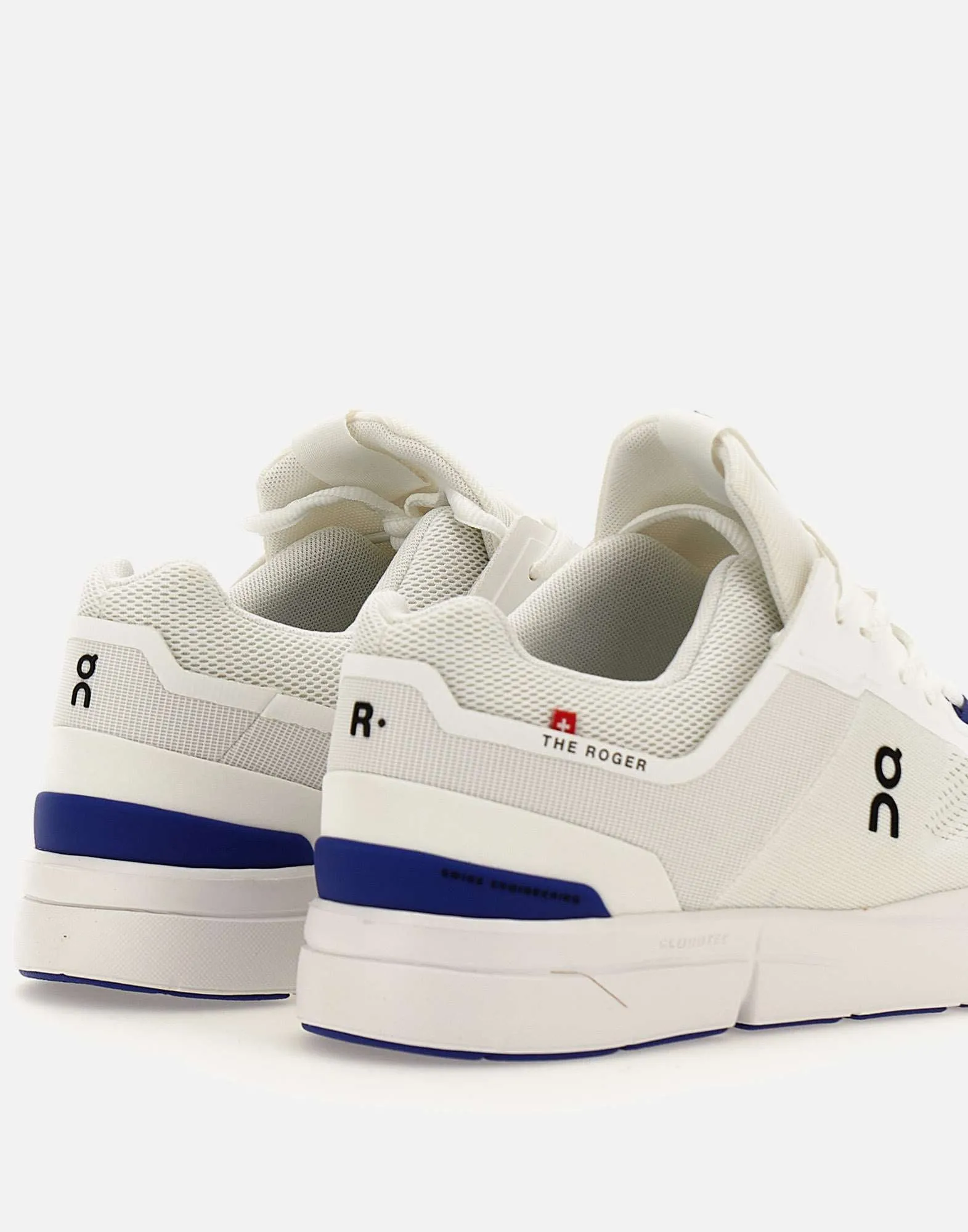 Men's White and Blue Sneakers
