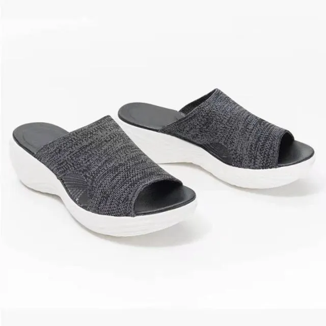NAUSK Slip On with Cotton Stretch Fabric Sandals