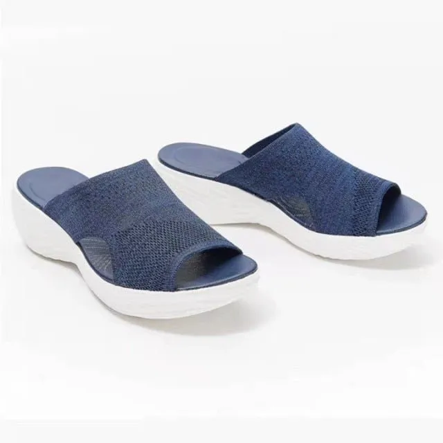 NAUSK Slip On with Cotton Stretch Fabric Sandals