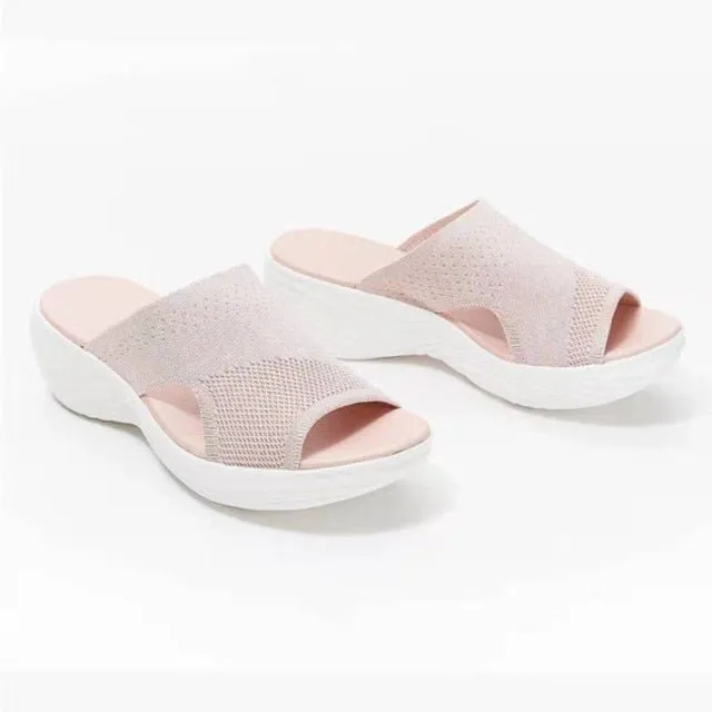 NAUSK Slip On with Cotton Stretch Fabric Sandals