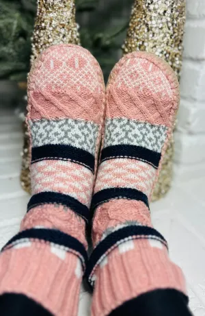 Nordic Slipper Socks - Blush