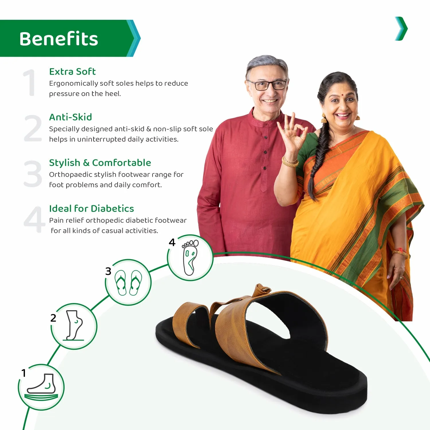 ORTHO JOY Extra Soft Doctor Ortho Slippers for men.