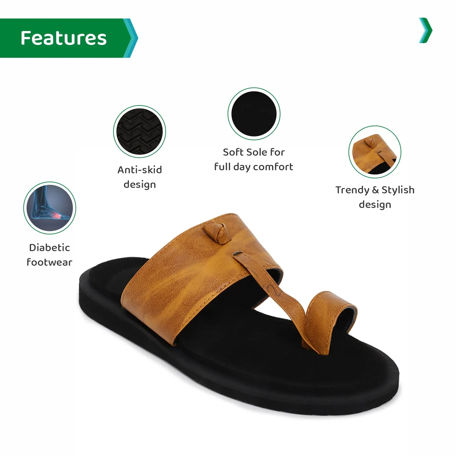ORTHO JOY Extra Soft Doctor Ortho Slippers for men.
