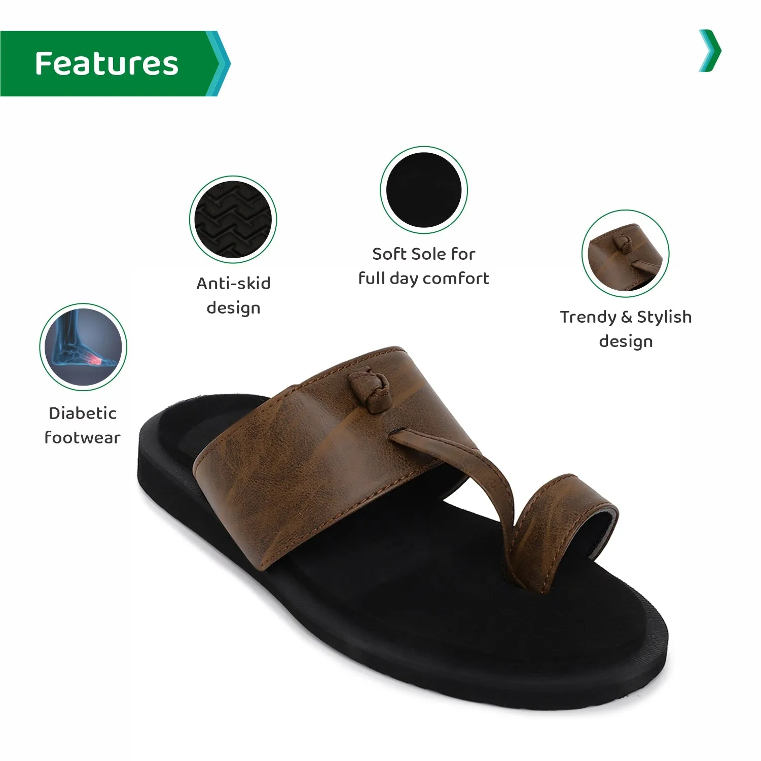 ORTHO JOY Extra Soft Doctor Ortho Slippers for men.