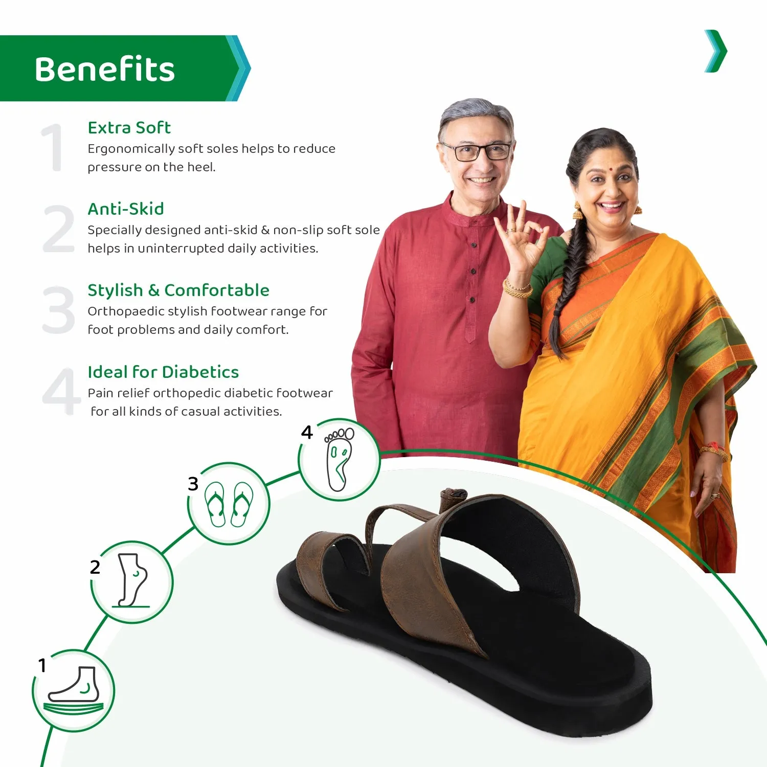 ORTHO JOY Extra Soft Doctor Ortho Slippers for men.