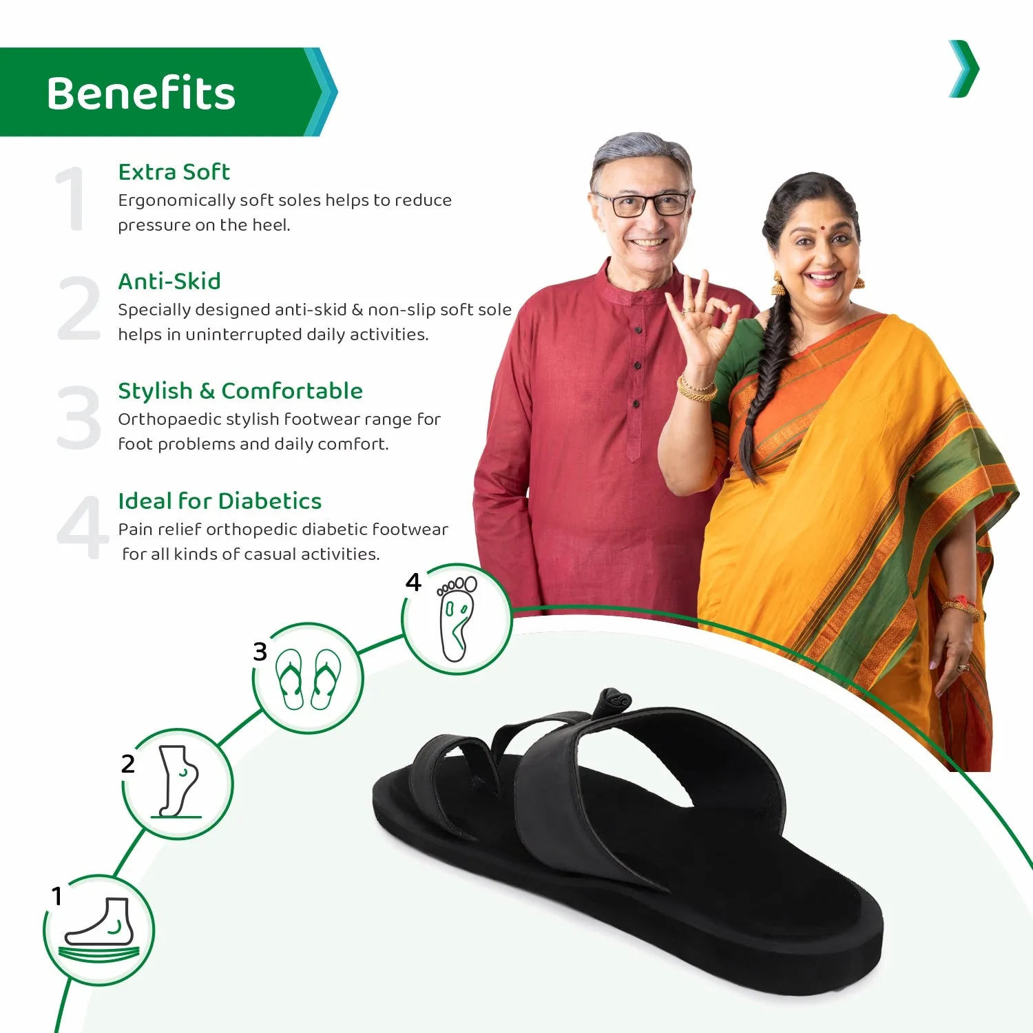 ORTHO JOY Extra Soft Doctor Ortho Slippers for men.