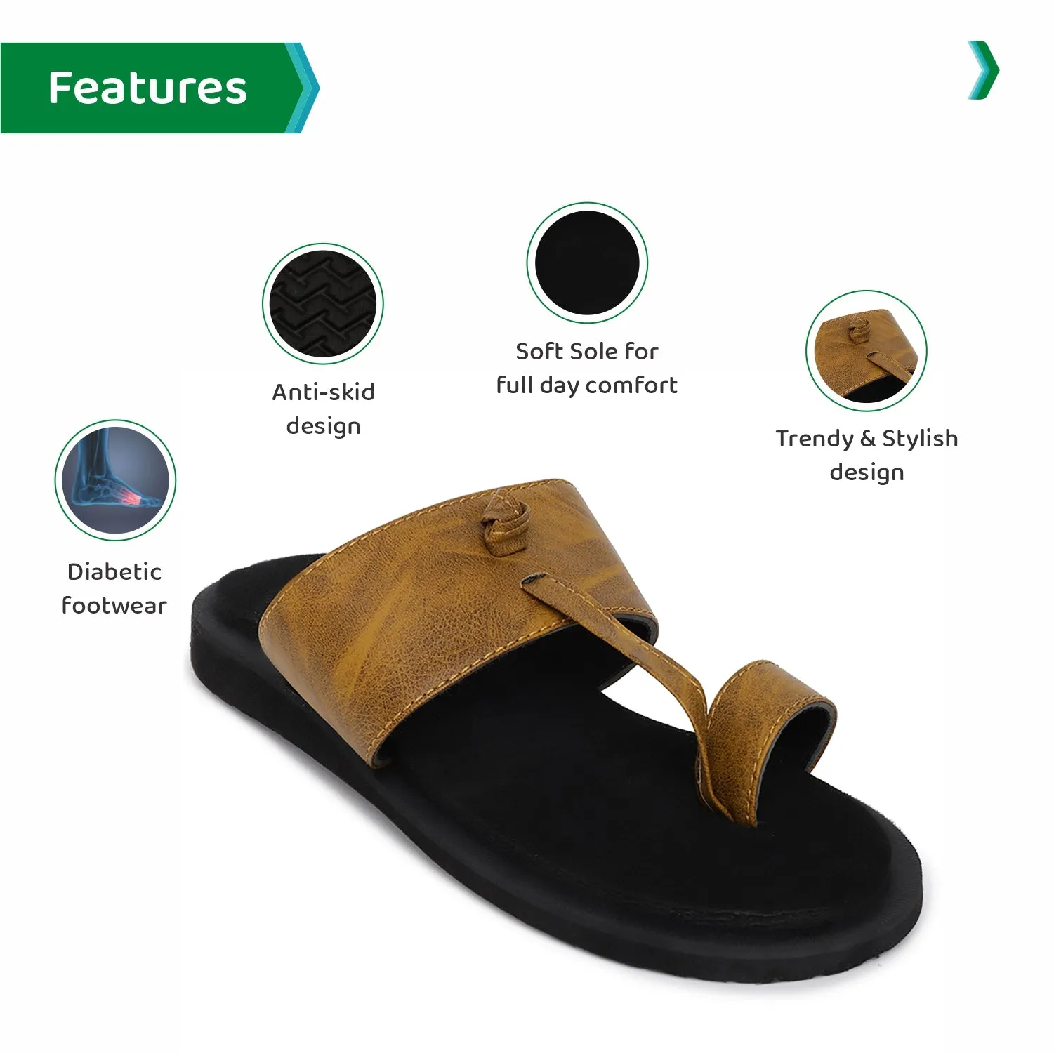 ORTHO JOY Extra Soft Doctor Ortho Slippers for men.