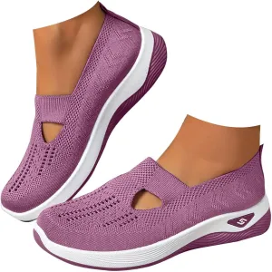 Orthopedic Walking Shoes for Women, Women Breathable Mesh Orthopedic Sneakers Slip On Nurse Shoes Arch Support Comfortable Non Slip Work Shoe