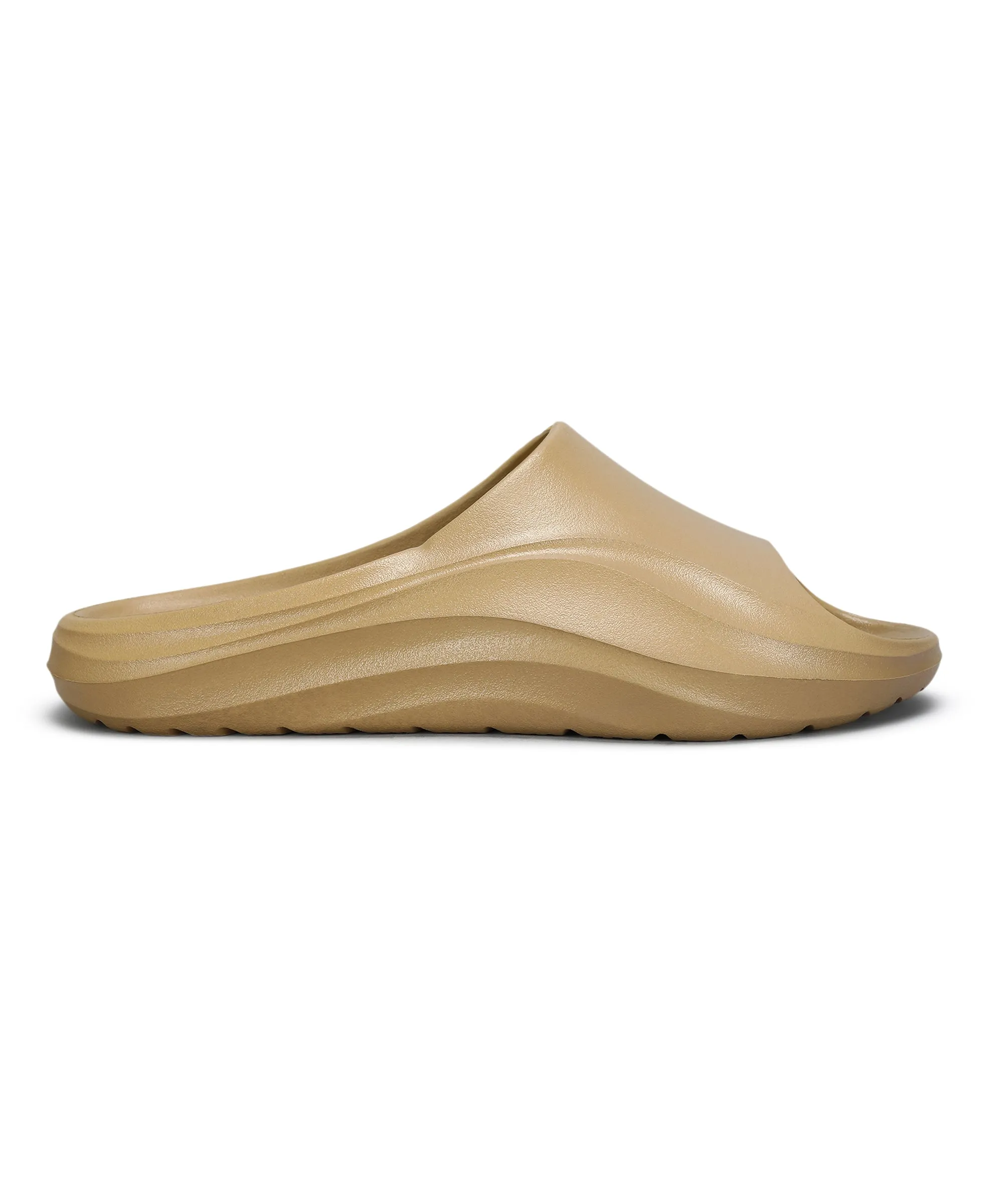 Paragon Men's Watreproof Beige Sliders with Comfortable Anti-Skid Sole