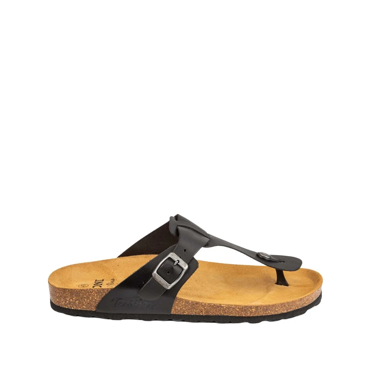 Plain Leather Open Toe Slippers for Men - Gil-VQ