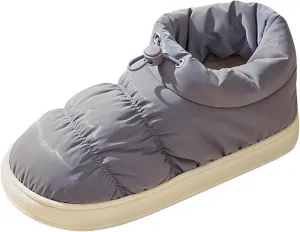 Roorsily Men's Rain Cloth Slippers Fashion Solid Warm Boot Slippers Fleece Lined Winter Slippers Memory Foam Slippers