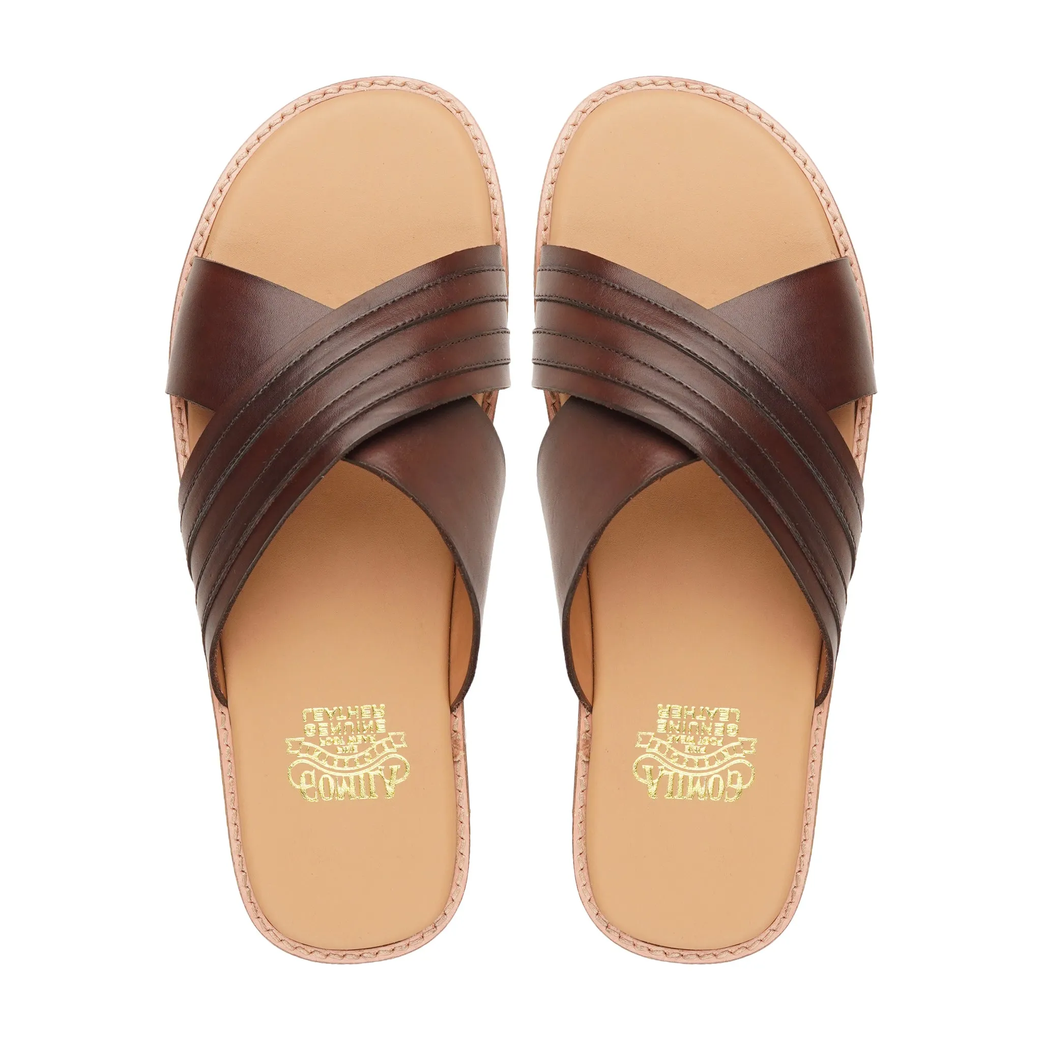 Shimaro - Men's Dark Brown Calf Leather Slipper
