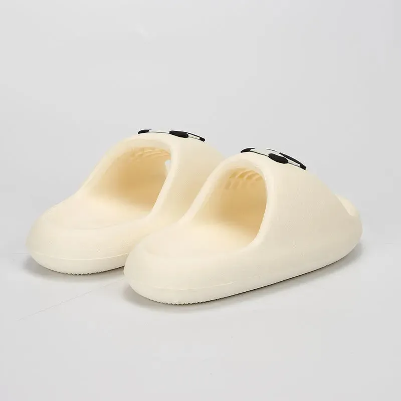 Sohiwoo Women's Cute Thick Bottom Panda Slippers for Home 2024 Summer Indoor Soft Sole Pillow Slippers Eva Slides Comfort Flat Sandals