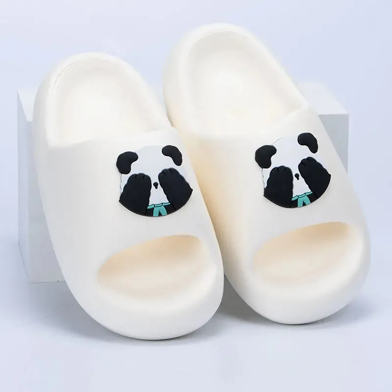 Sohiwoo Women's Cute Thick Bottom Panda Slippers for Home 2024 Summer Indoor Soft Sole Pillow Slippers Eva Slides Comfort Flat Sandals