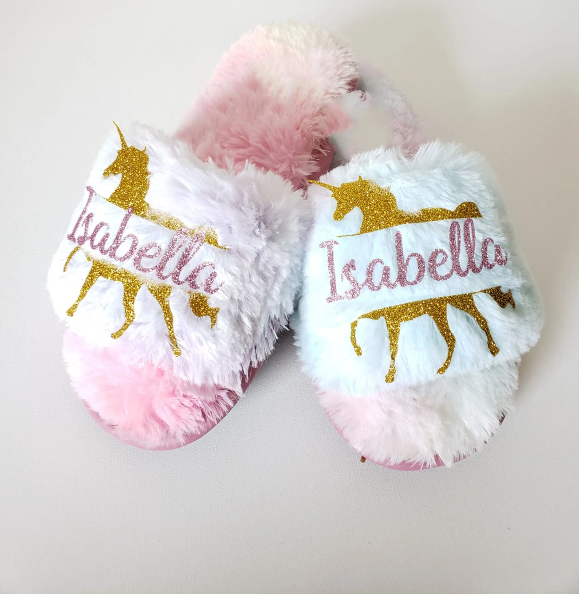Unicorn Monogram slippers/ Unicorn Birthday Girl slippers , Unicorn slippers/ Un