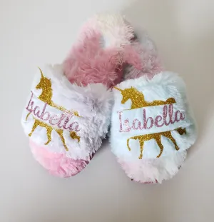 Unicorn Monogram slippers/ Unicorn Birthday Girl slippers , Unicorn slippers/ Un