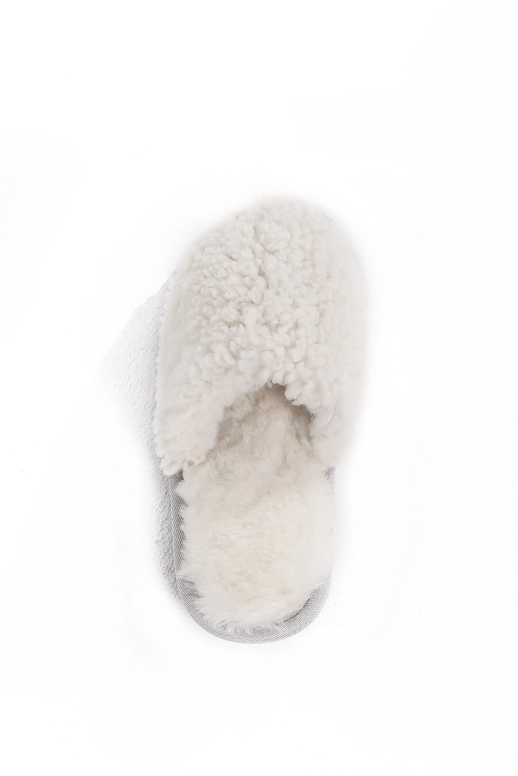 Unisex Women's Real Sheepskin Slippers in White Color with Fur Lining