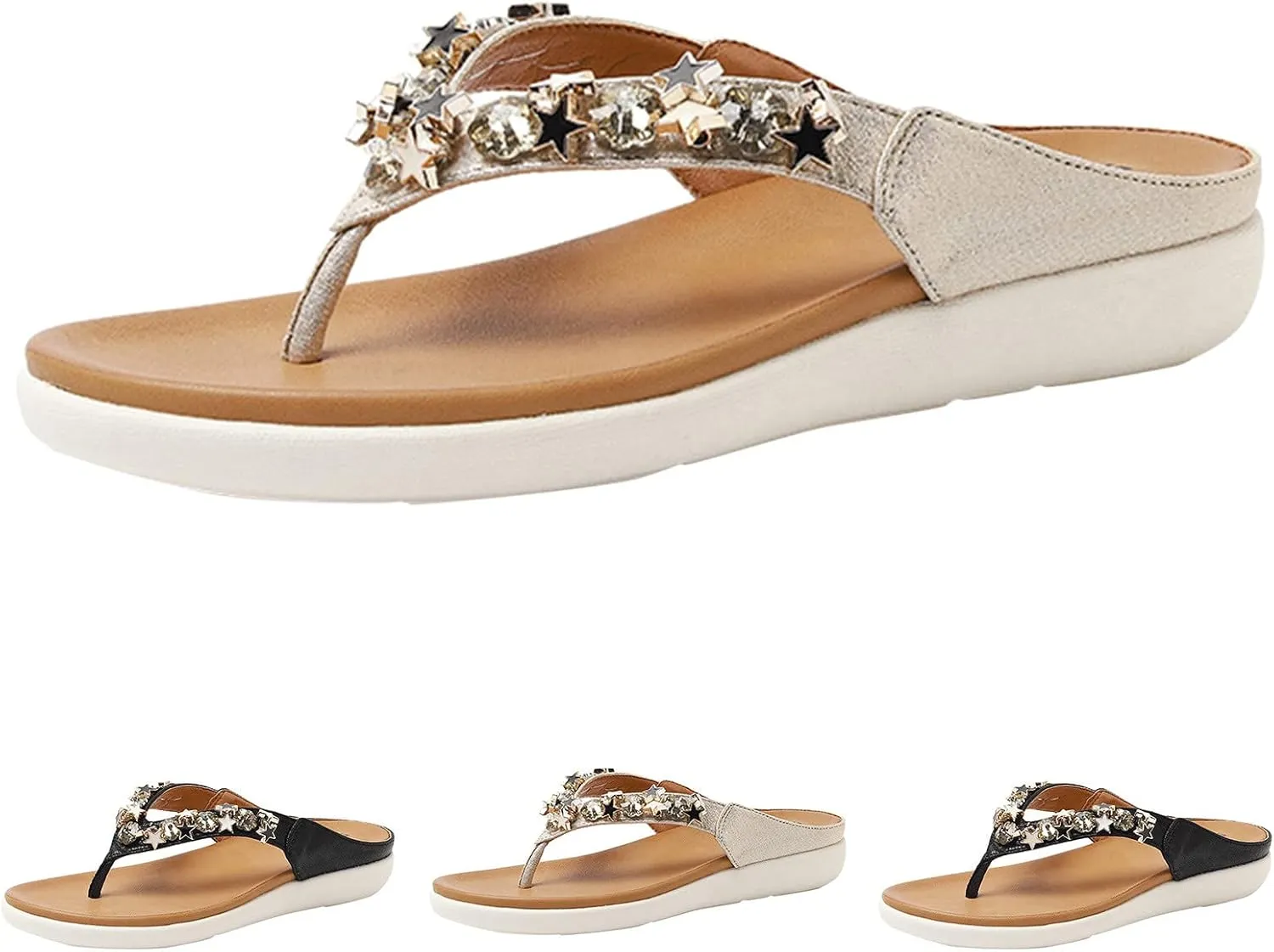 Women's Sandals Womens Slippers Comfortable Beach Thong Sandals with Arch Support Flip Flop Slippers Women