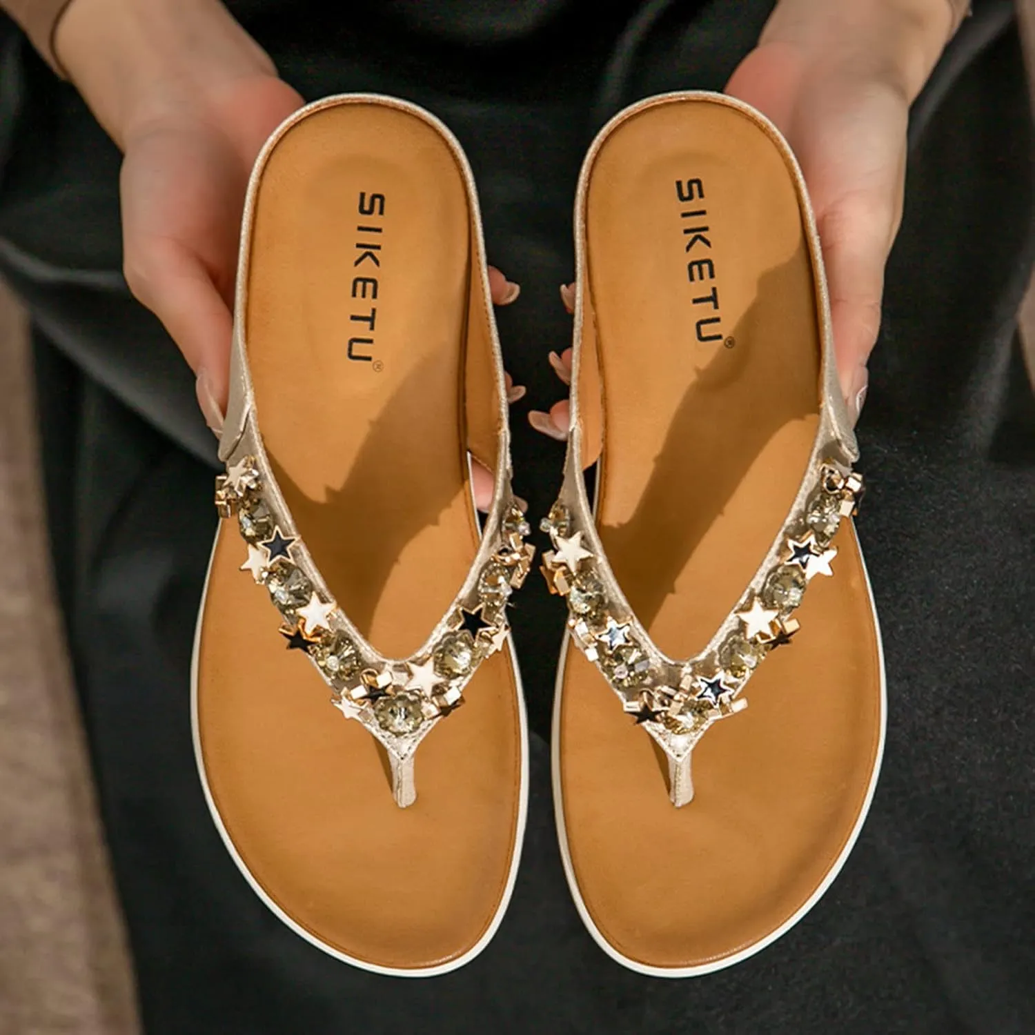 Women's Sandals Womens Slippers Comfortable Beach Thong Sandals with Arch Support Flip Flop Slippers Women
