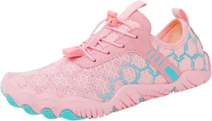 Women's Walking Tennis Shoes Breathable Slip On Mesh Knitted Flats Casual Comfortable Athletic Gym Walking Shoes Fashion Sneakers On Feet All Day Pink