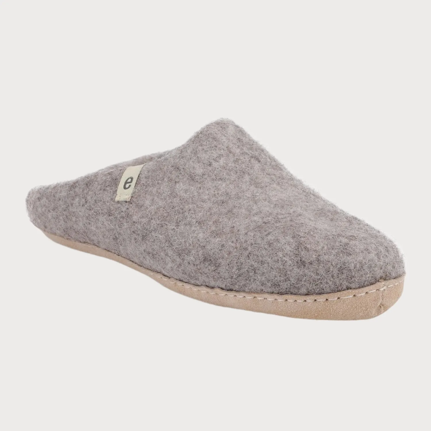Wool Felt Slippers: Natural
